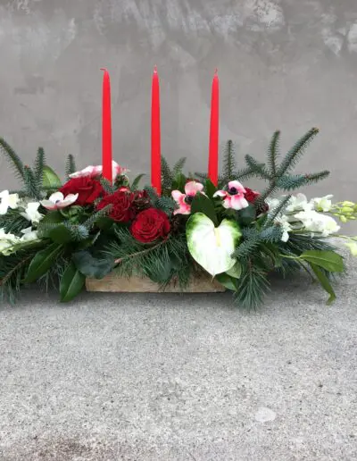 Christmas Triple Candle Centerpiece