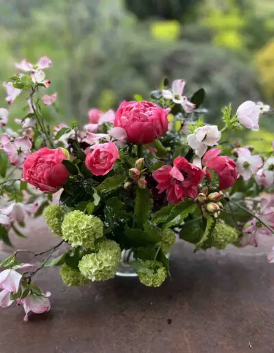 Coral Charm Peony Low Bowl