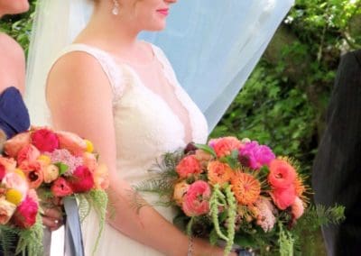 Bride and Bridesmaid with bouquets